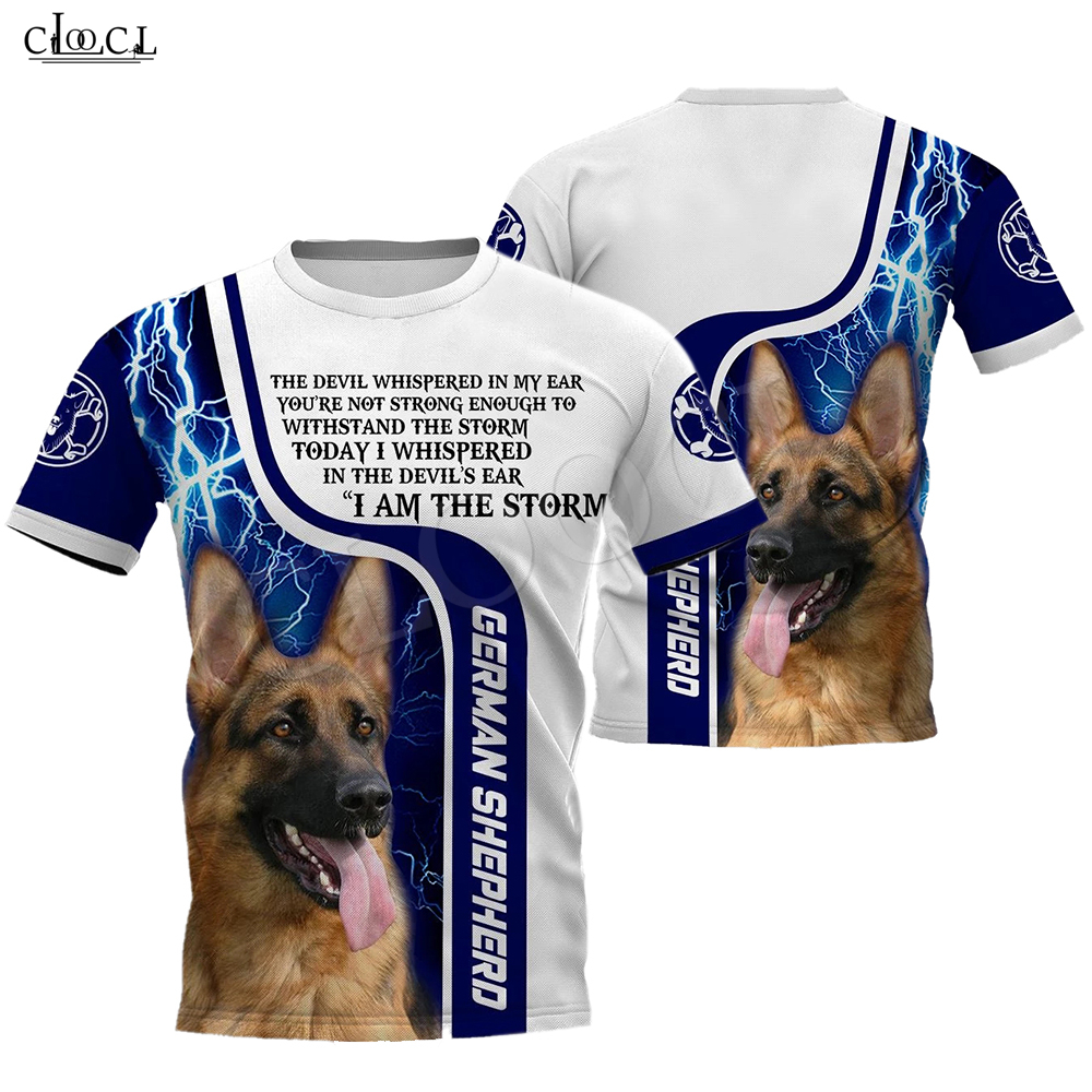 

2020 Fashion Animal I Am A Storm German Shepherd Dog 3D Full Printed T-shirt Men Women Harajuku Casual Pet Dog Design Punk Style Tops, T shirt 1