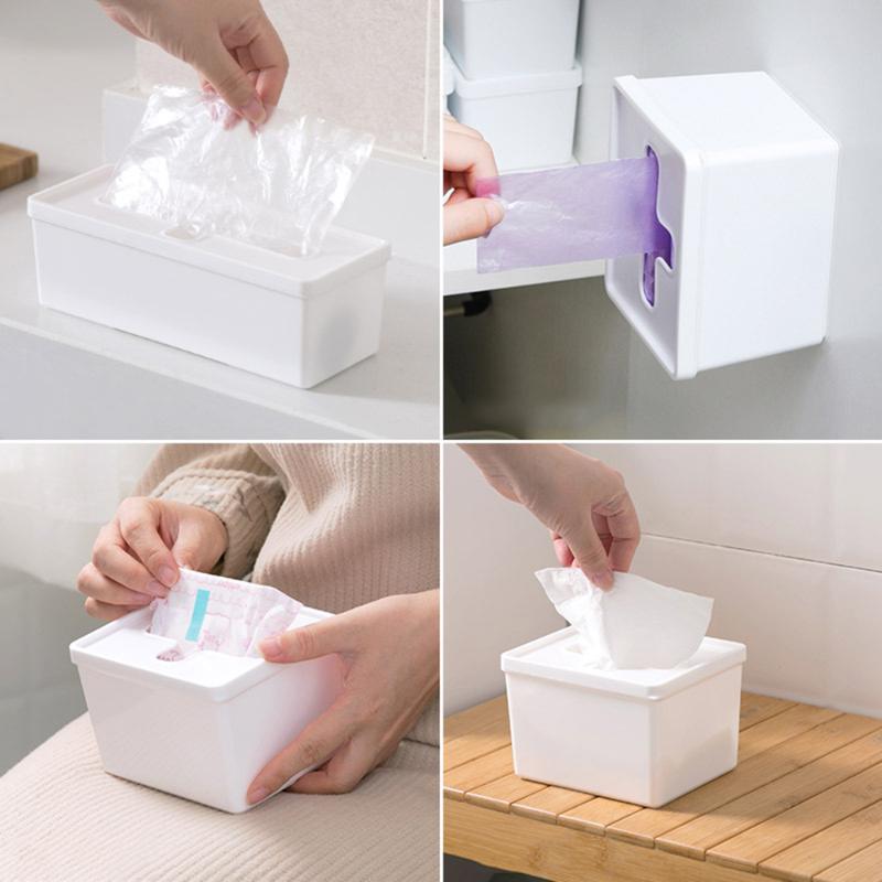 

Disposable Mouth Mask Storage Box tissue storage box Cross Mouth Wipes Masks Dustproof Dispenser Household Container New