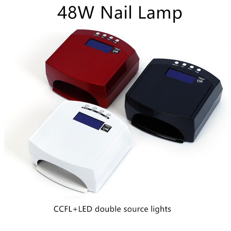 

48W Nail Lamp Infrared intelligent induction 15pcs LED beads + CCFL light tube Dry quickly and efficiently, Black