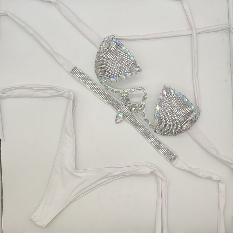

2020 vacation NEW diamond bikini set rhinestone swimwear sexy women bathing suit bling stones beachwear