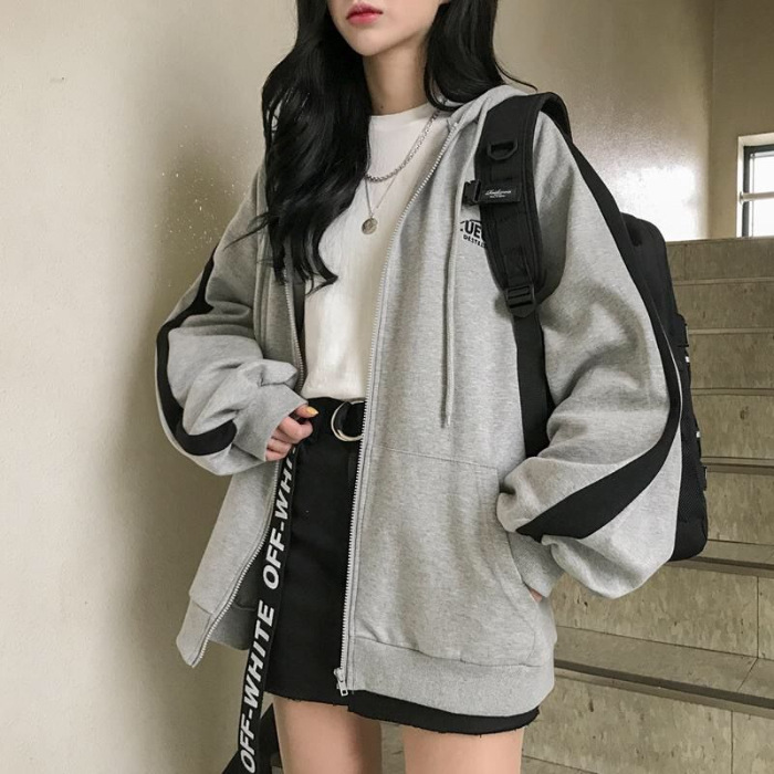 

2019 New Social Harajuku Hoodies For Girls Hooded Tops Women' Sweatshirt Long-sleeved Winter Velvet Thickening Coat, Lc100504