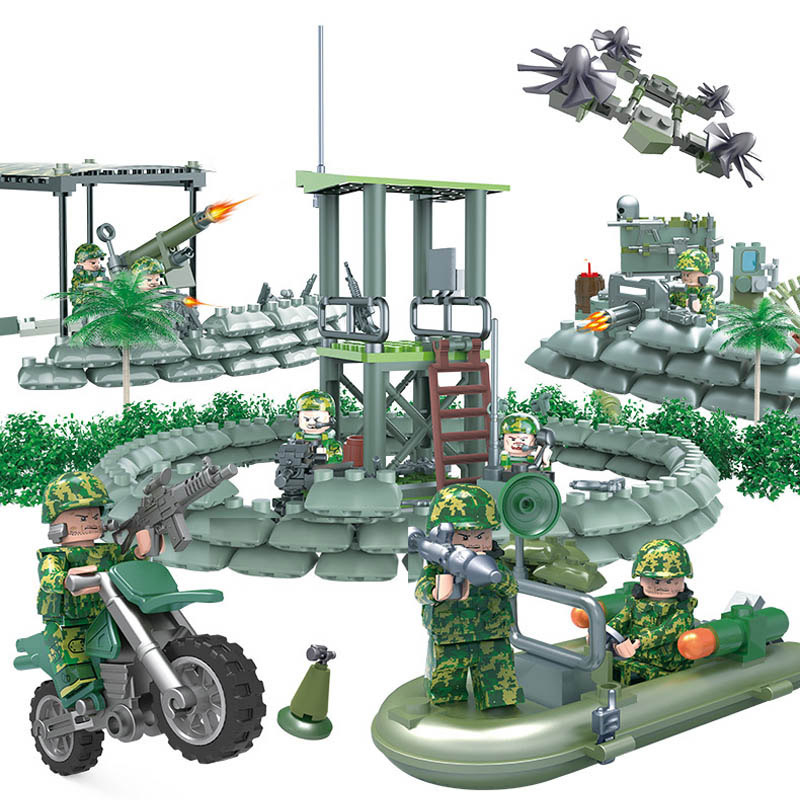 

Camouflage Army Mini Toy Figure Armed Troop Jungle Commandos Amphibious Special Forces Military Model Modern War Building Blocks Brick