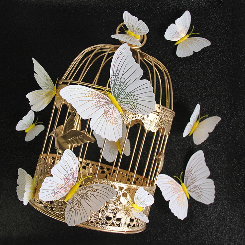 

12Pcs 3D Wall Sticker Butterfly Sticker Flower Decoration Home Kitchen Art Refrigerator Magnet Decoration