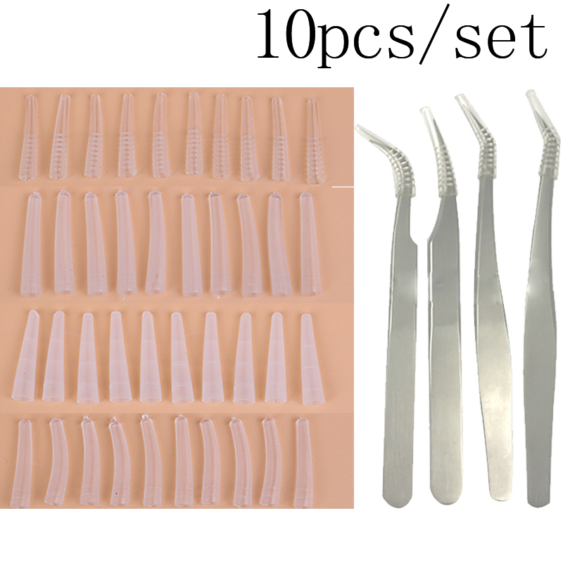 

10Pcs Grafting Eyelashes Tweezers Protective Cover Silicone Covers Tips Tweezers Protect Case 4 Styles Eyelashes Auxiliary Tool
