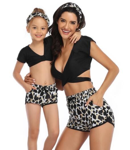 

top tassel split parentchild swimsuit bikini suit split kids women girls flying sexy yakuda flexible stylish leopard print bikini sets