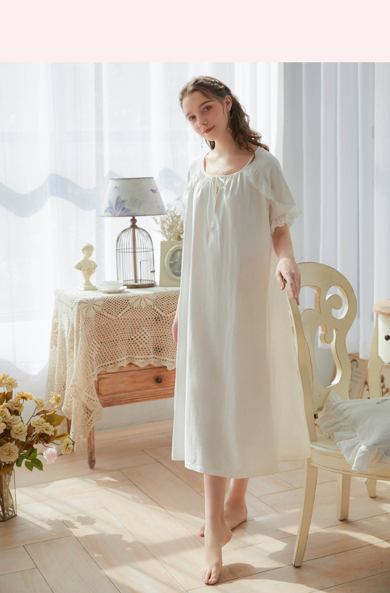 white sleeping gown