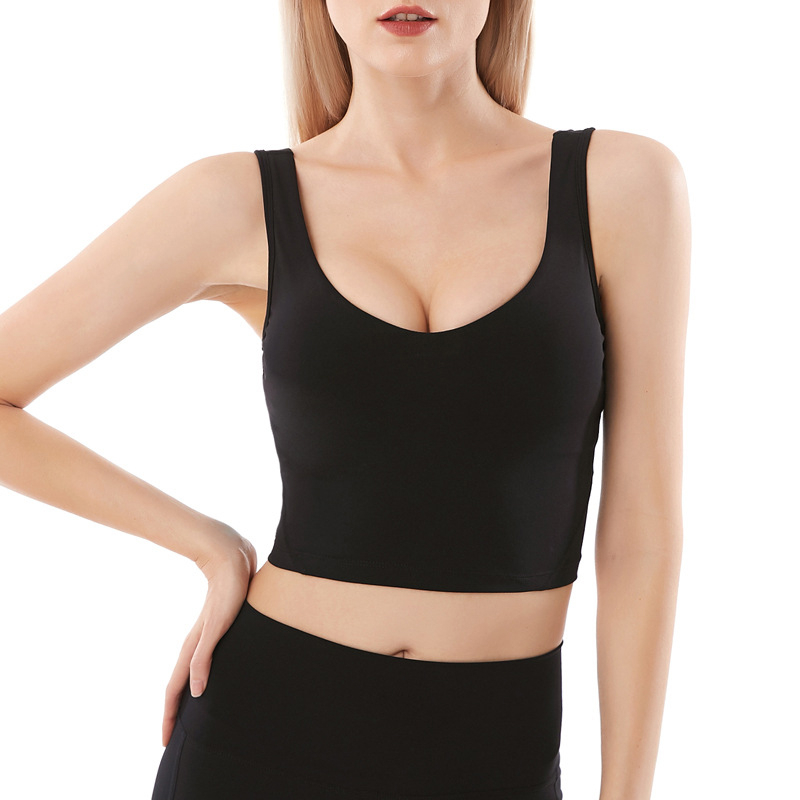 

Women Stretch Sports Bra Summer Breathable Top Gym Fitness Athletic Underwear Girl Shockproof Sportswear for Yoga Running, Lingt blue