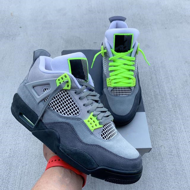 

New 2020 4 iv Neon grey low men basketball shoes sports sneakers fashion trainers with box TOP QUALITY size 7-13