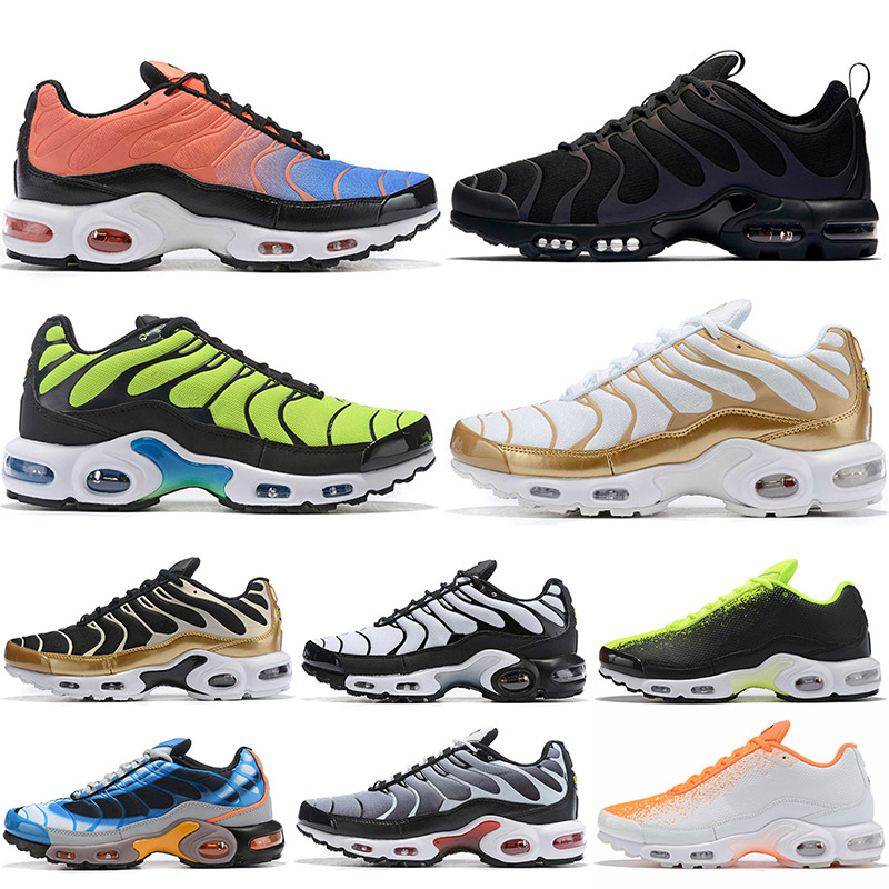

Newest Cushion Tn Plus Running Shoes for men Triple Black Gold Blue Orange Yellow Green Plus TN Ultra Mens Trainers Sneakers Size 7-12, A12