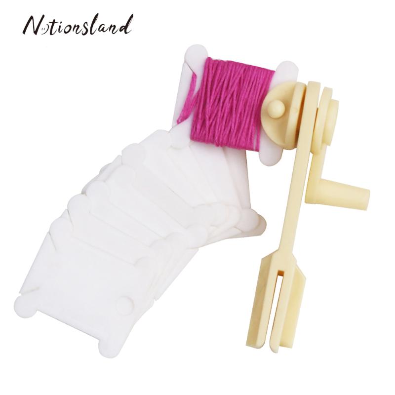 20 Pieces Large Yarn Bobbins Spool Weave Winder Tool Cross Stitch Bobbin Organizer Thread Holder in 5 Colors