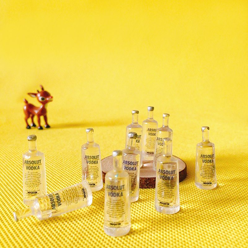 

10 pcs Vodka wine bottles/miniatures food/dinnerware/artificial/fairy garden gnome/terrarium/bonsai/figurine/doll house decor