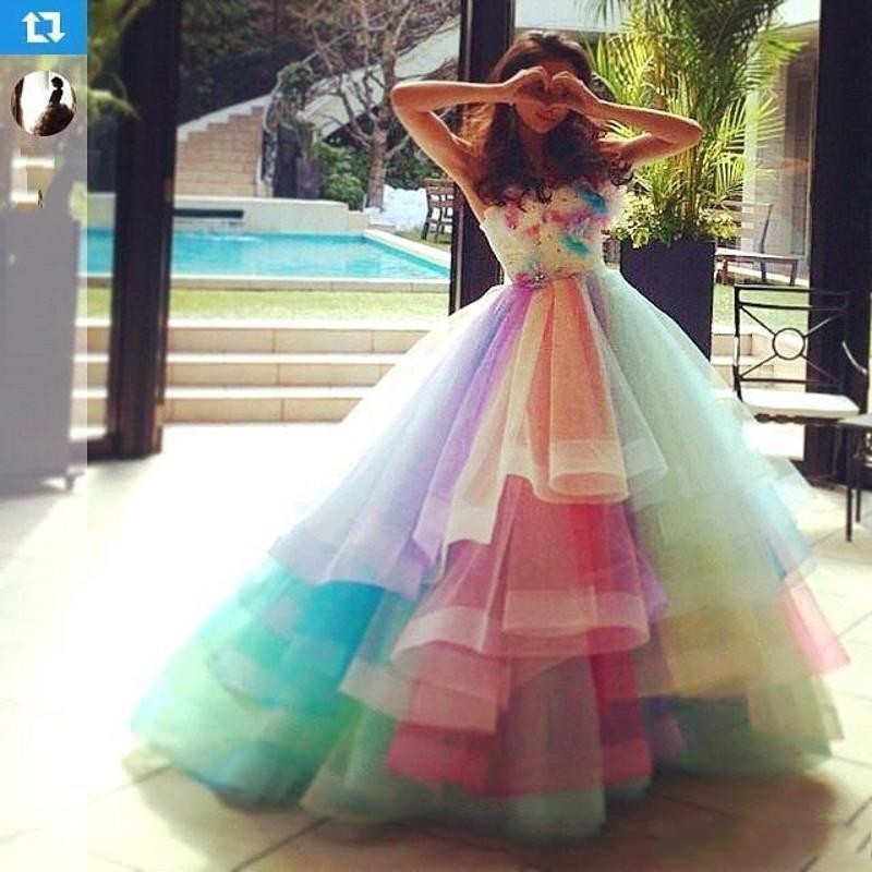 rainbow prom dresses for sale