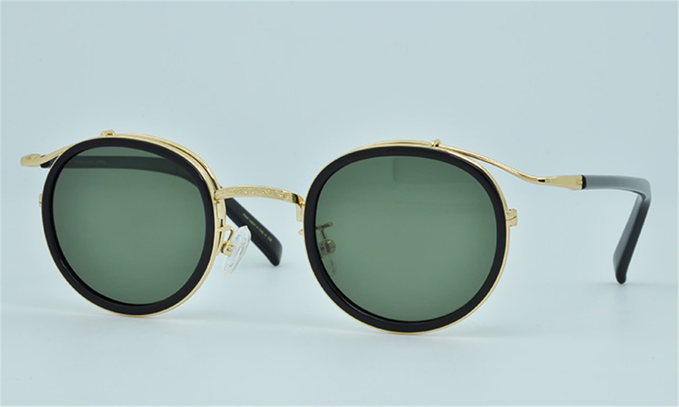 

NEW Brand Vintage Ploarized Sunglasses Oliver Sunglasses OV5226 Round Men Women Sun Glasses Retro Punk Metal Sunglasses with Original Box, White;black