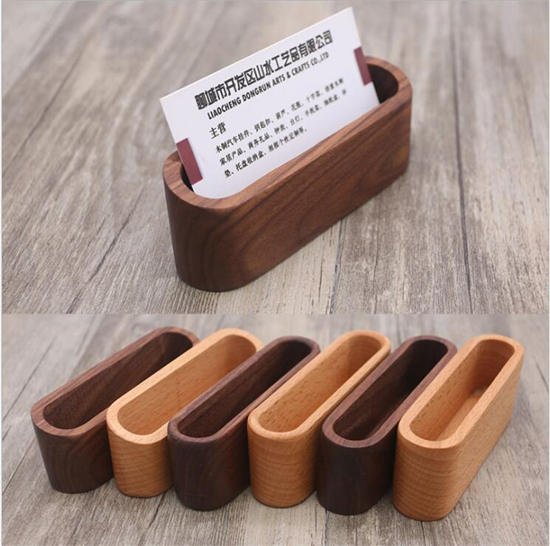 2020 Wooden Business Card Holder Case Storage Office The Name Card Holder Is In Good Structure That Can Stand Ly And Bear Heavier Weight Grid Hollow Design Beautiful Appearance Easy To Access