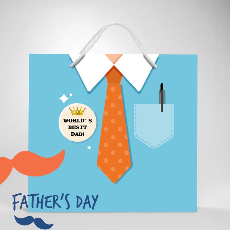 

10pcs/lot Happy Father's Day Thank You Dad Paper Shopping Bag Paper Gift Bag Gift Packaging With Handle