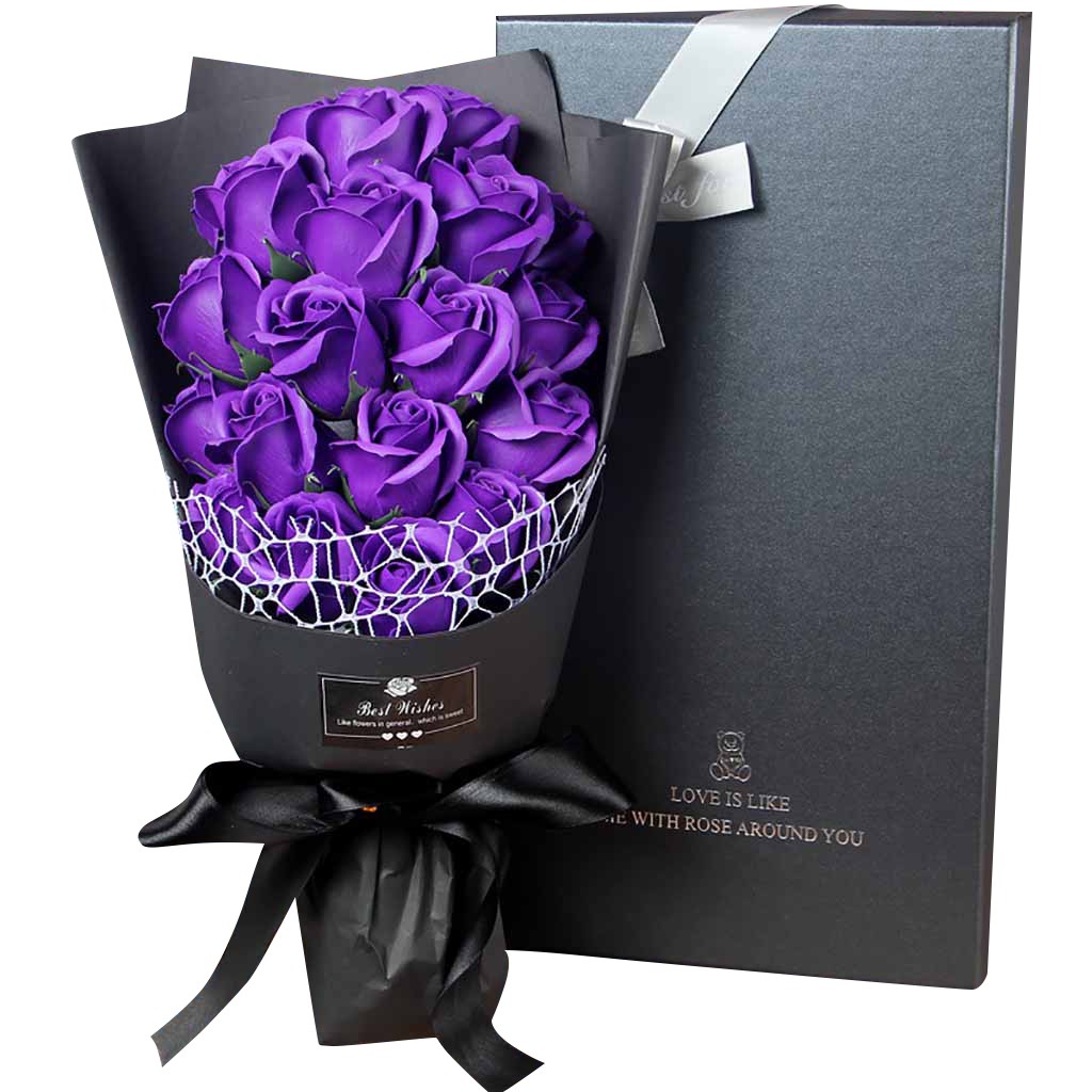 

Valentine's Day DIY Soap Flower Artificial Flowers Gift Rose Box Bouquet Wedding Home Festival Gift Artificiales Rose 2020, Blue