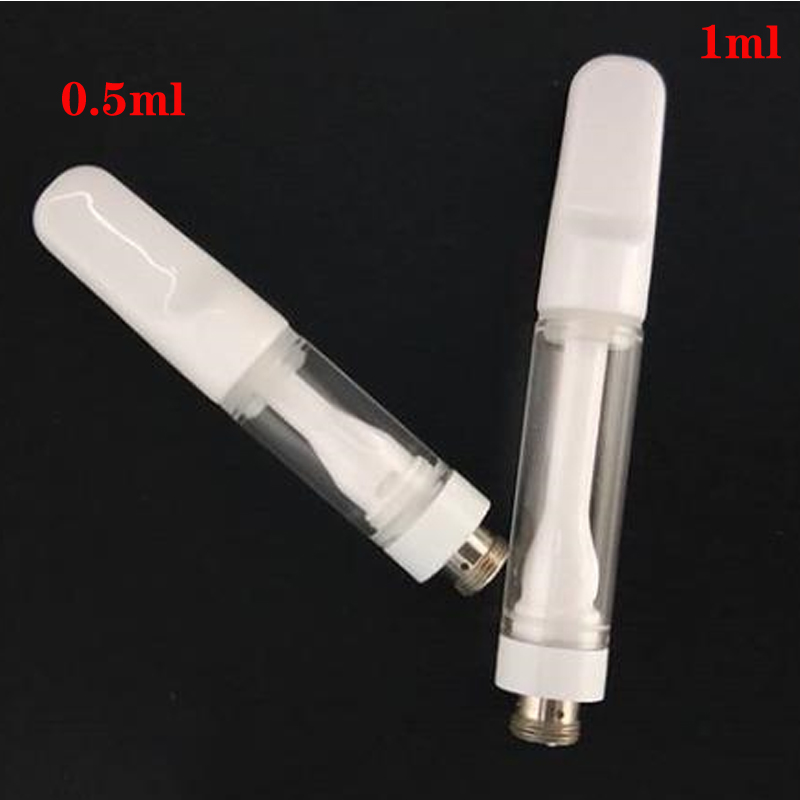 

USA Popular Full Ceramic Cartridge 510 Thread Vaporizer Vape 1.0ml Ceramic Mouthpiece Atomizer Empty Oil Pen Cartridges