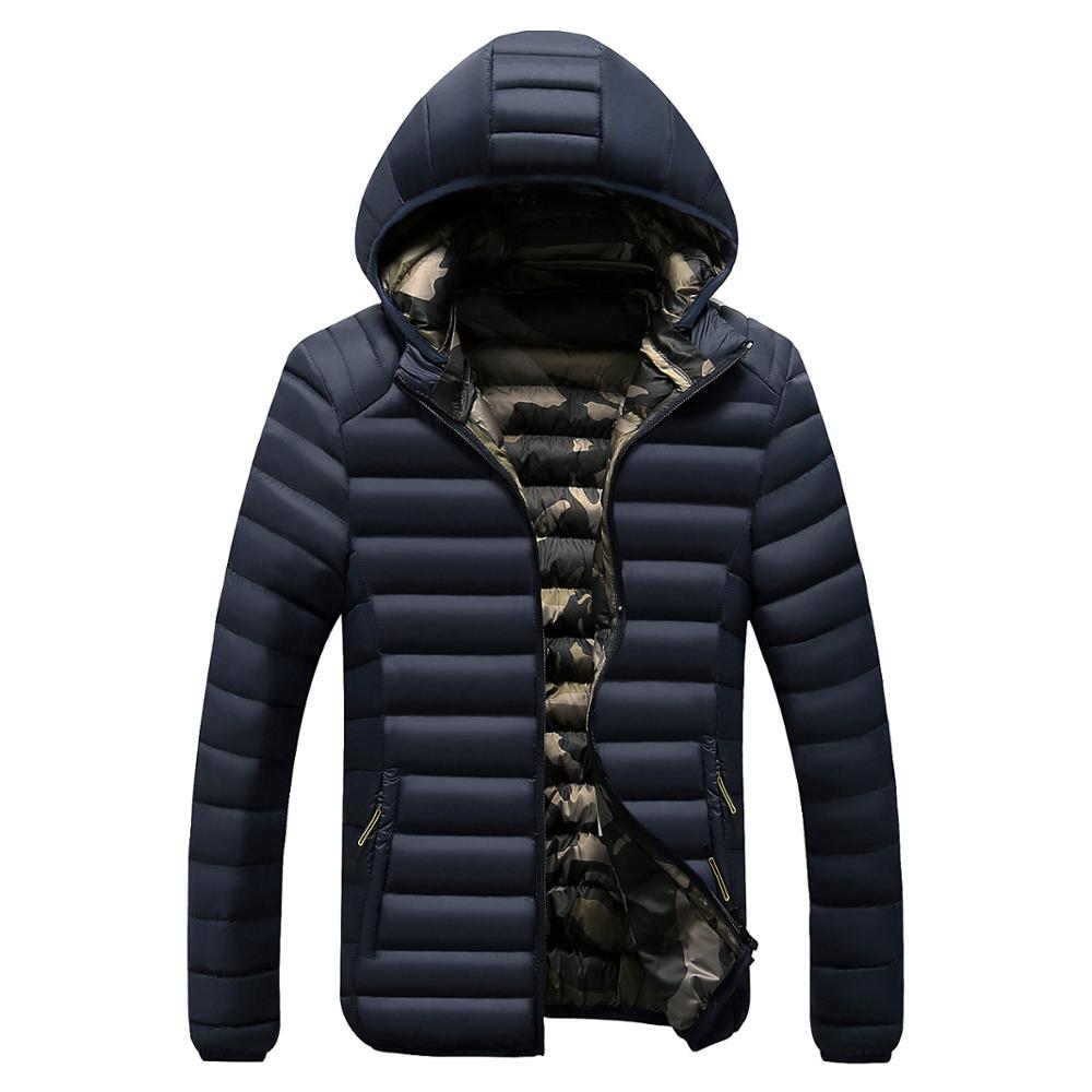 

New Arrivals 2019 Autumn Men's Fashion Hooded Warm Jacket Coat Mens Casual Wadded Jacket Winter Parkas Outerwear Male Clothes, Black