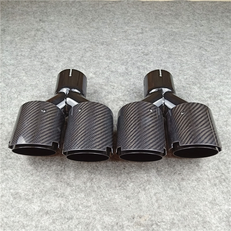 

1 pair Y Model Glossy Grilled Black Exhaust Pipes Fit for all cars Stainless Steel Muffler tailpipe Length 240 mm