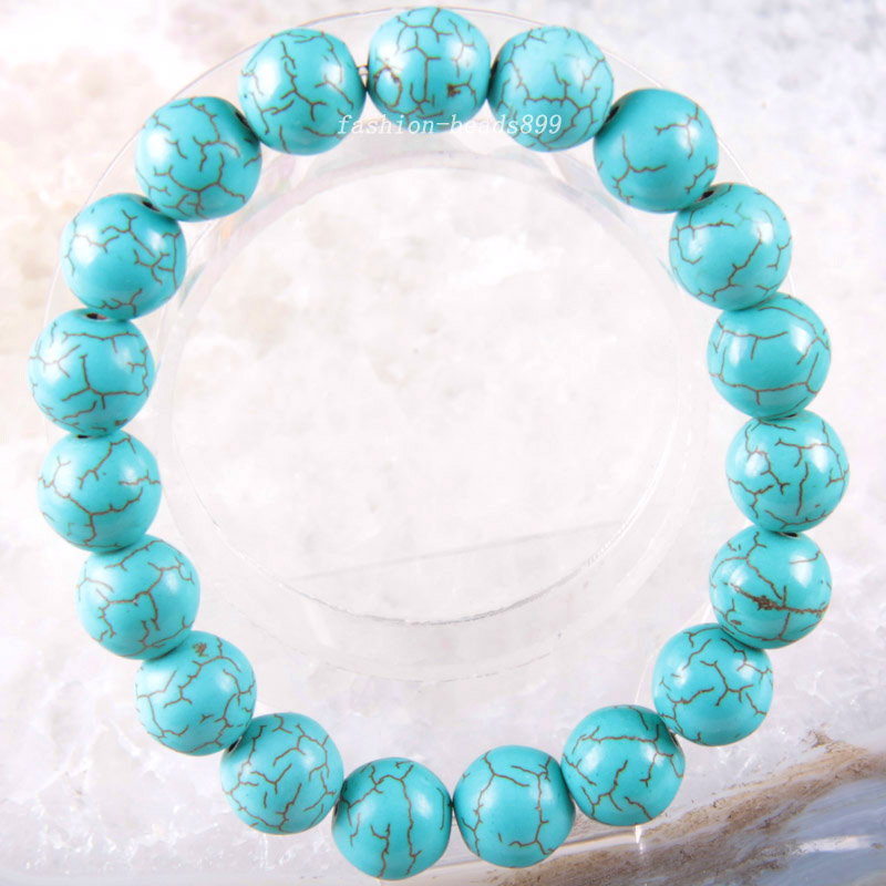 

Stretch Bracelet 6 8 10 12mm Round Beads Natural Stone Green Howlite Bangle for Men Women Jewelry Gift Free Shipping