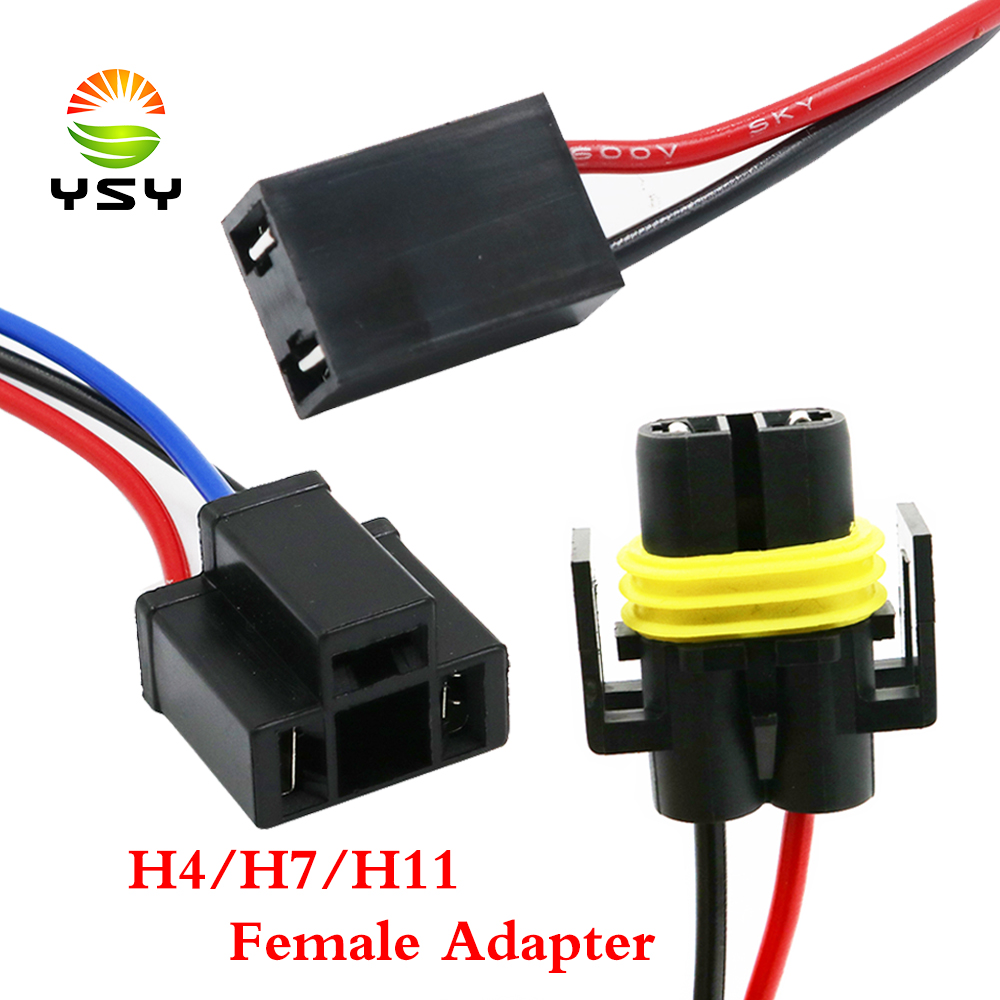

YSY 200x H4/H7/H11 Wiring Harness Socket Female Adapter Car Auto Wire Connector Cable Plug For HID XenonHeadlight Fog Lamp Bulb