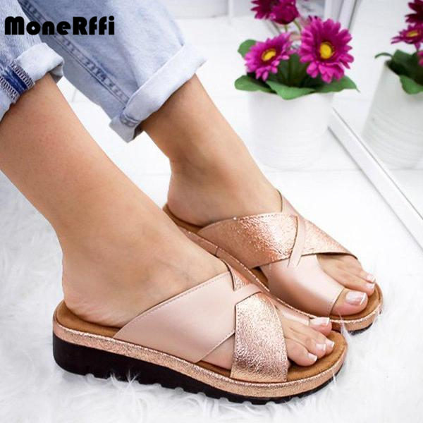 

MoneRffi 2019 Women's Slippers Torridity Beach Casual Shoes Flat slides Thick- Slipper Fashion, Yellow