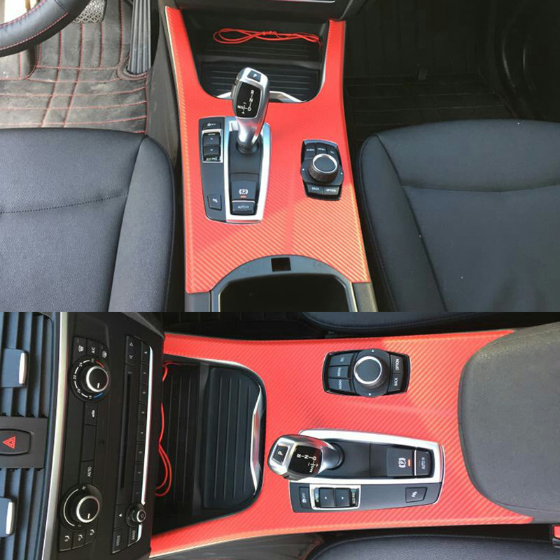 

Car-Styling New 3D/5D Carbon Fiber Car Interior Center Console Color Change Molding Sticker Decals For BMW X3 F25 X4 F26 2011-17, 5d cf black