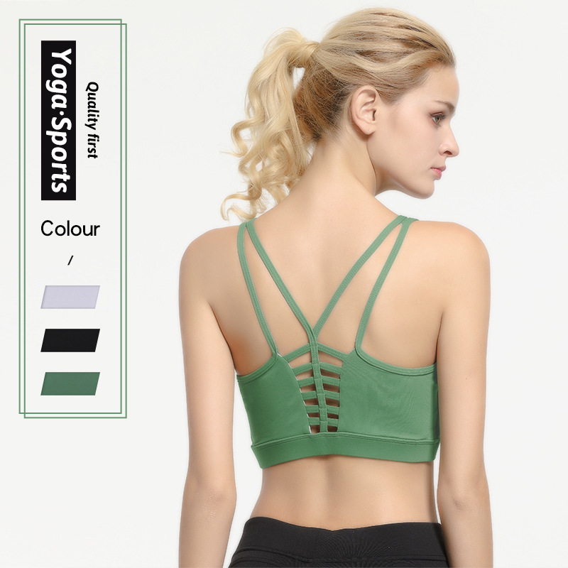 

Good source head running fitness yoga vest woman beauty come back sleep bra wholesale, Black