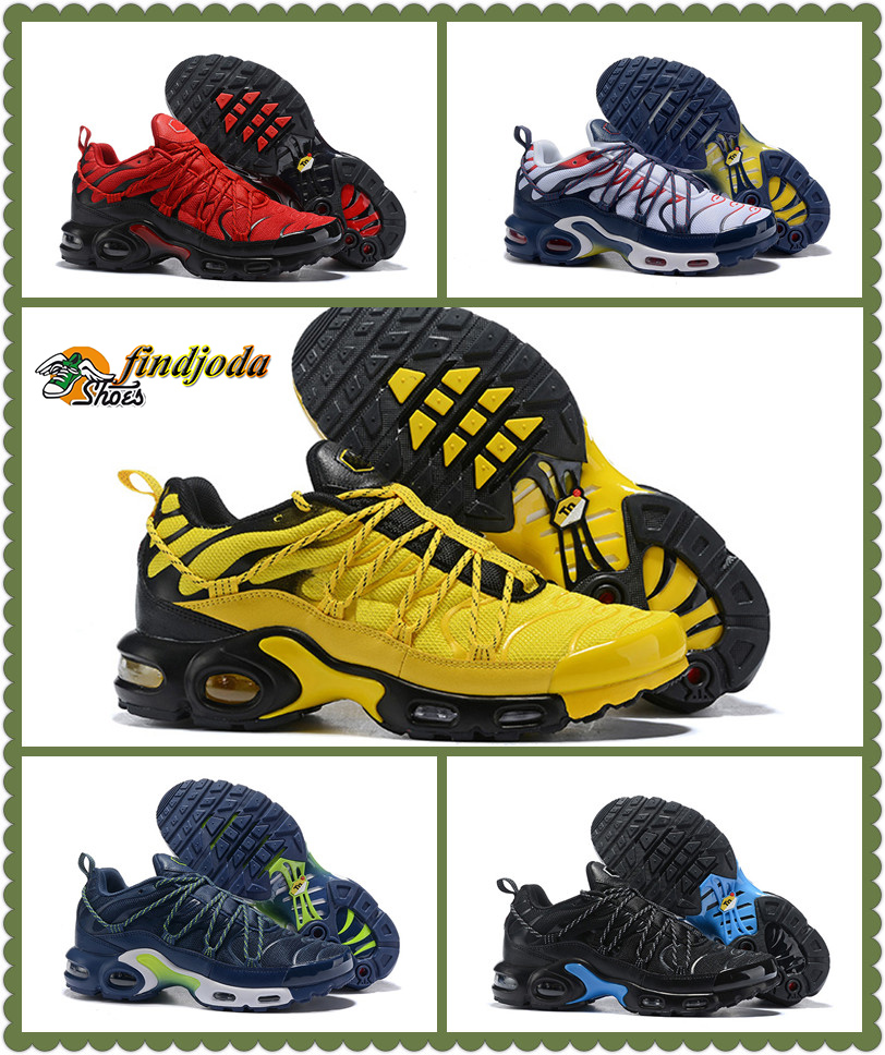 

NEW TN Plus Ultra Men Running Shoes Navy Yellow White Red Black Mens sneakers shoes Cushion Plus TN Outdoor Trainer with box
