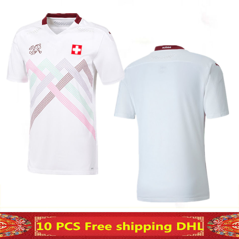 

2020 Switzerland soccer jerseys away white 20 21 Switzerland Akanji Zakaria Rodriguez Elvedi national team football shirts