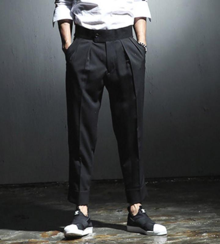 

27-46 2019 Men's clothing GD Hair Stylist fashion street high waist casual pants plus size stage singer costumes, Black