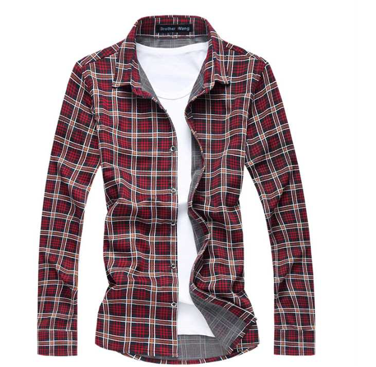 

The new men's thin plaid long-sleeved shirt Large size men's business dress shirt Casual fashion casual menswear 5XL 6XL 7XL, Green