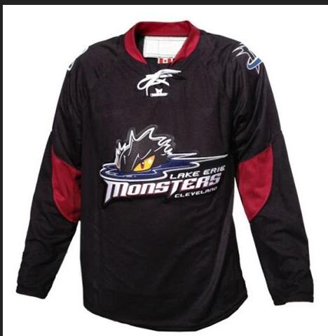

Custom Men Youth women Vintage Customize AHL Cleveland Lake Erie Monsters Hockey Jersey Size -5XL or custom any name or number, Red women s-2xl
