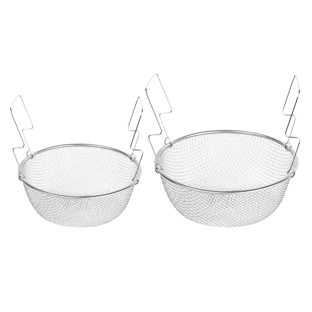 

18cm & 23cm household kitchen strainer basket fry basket round mesh basket