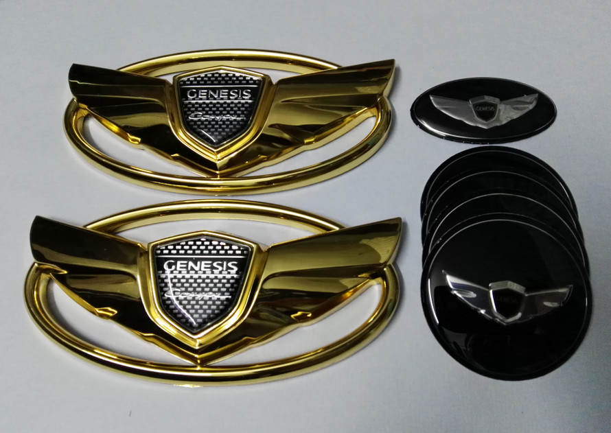 

Free Shipping 7pcs Goldn Wing car Emblem Badge For Hyundai Genesis Coupe 2011-2015 /car emblems/3D sticker