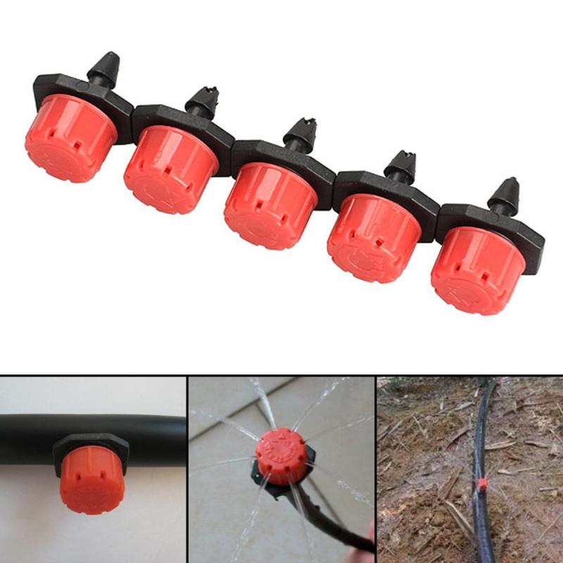 

100pcs 1/4 Inch Adjustable Micro Flow Dripper Drip Head Water Dropper Garden Irrigation Misting Water Dropper, As pic