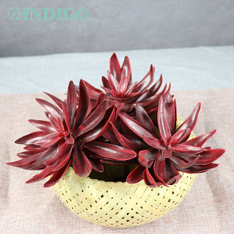 

Big Size Red Desert Snow Lotus Artificial Succulent Plant Plastic Flower Wall Decoration Green Background Decorative Flowers & Wreaths, 1 piece red