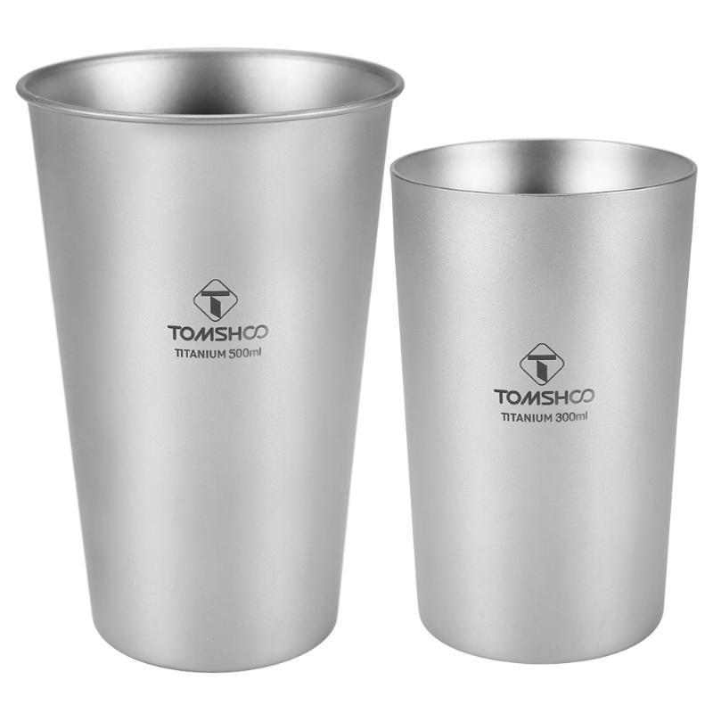 

TOMSHOO Ultralight 300/500ml Titanium Cup Single-Wall Beer Cup Water Coffee Mug Camping Tableware For BBQ Picnic