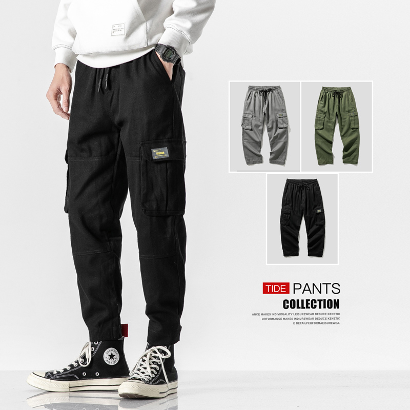

Streetwear Cargo Pants Men Hip Hop Joggers Casual Mens Pants Fashions Men Multi-Pocket Brand Sweatpants Male Trousers Harajuku, Black