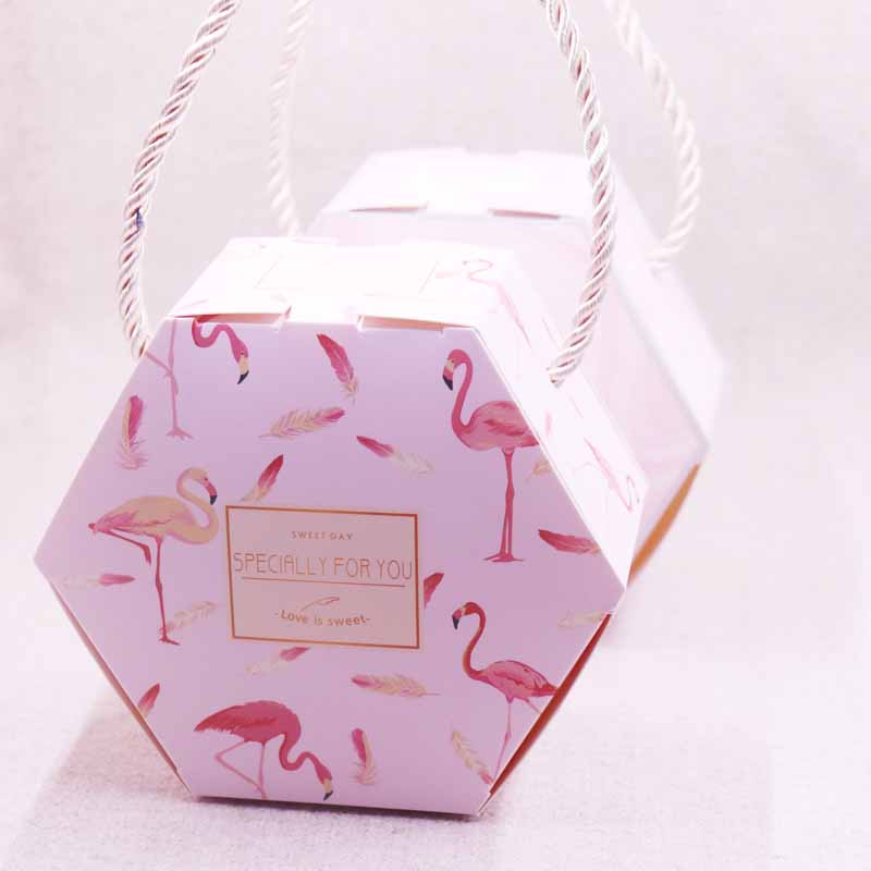 

New style diy 10PCS pink flamingos Candy Bag Box for Party Table Decoration/Event Party Supplies/Wedding Favours Gift Boxes