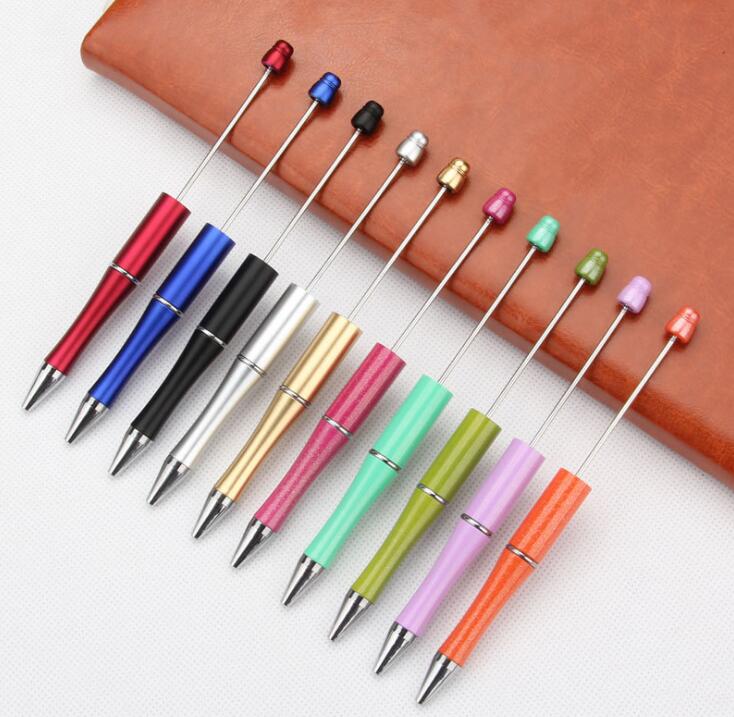 

mix color add a beads ballpoint promotional Kids Play Christmas Gifts Creative DIY cheap plastic Beadable pens bead ball pen GD164, Photo