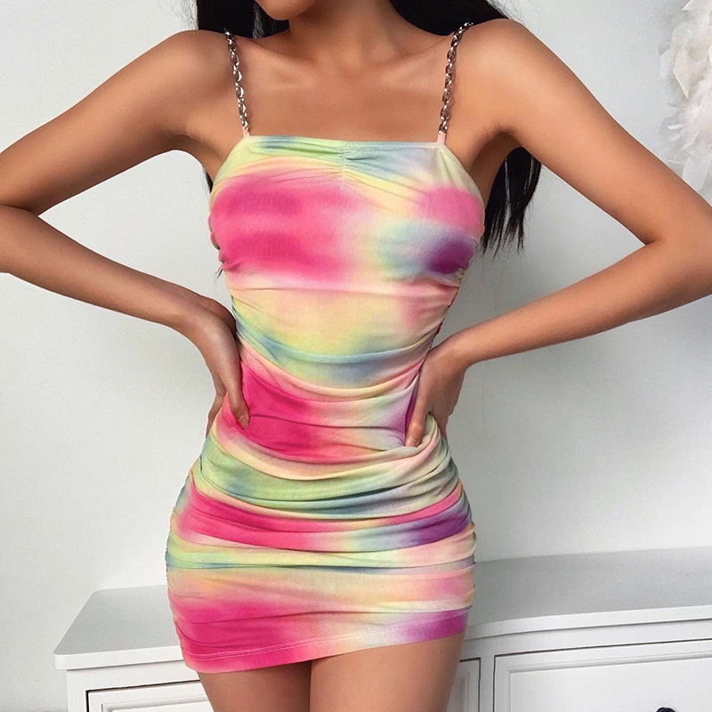 sexy deep v collar strap sleeveless irregular vacation dress