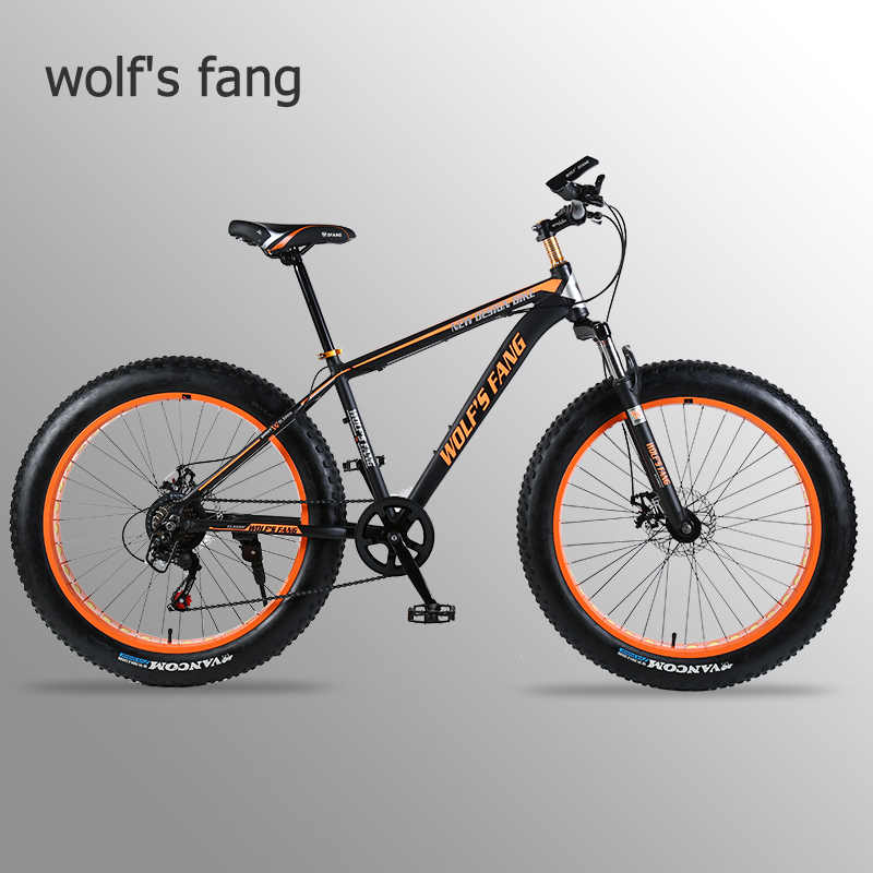 

Bikes Wolf's Fang Bicycle Mountain Bike Road Aluminum Alloy Frame 26x4.0" 7/21/24speed Snow Beach Oversized