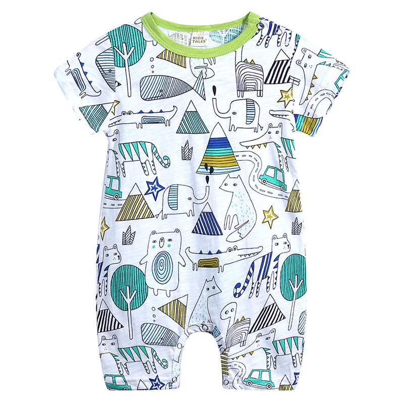 

Baby Rompers Summer Style Animal Cotton Jumpsuit Baby Boy Girl Clothing Newborn Infant Short Sleeve Clothes Romper, 02
