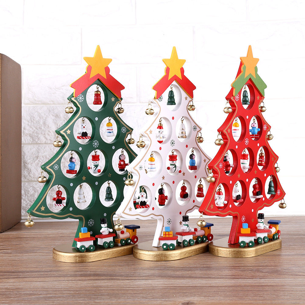 

Christmas Tree DIY Wooden Christmas Ornaments Festival Party Xmas Tree Table Desk Decoration Toy Hanging Gift