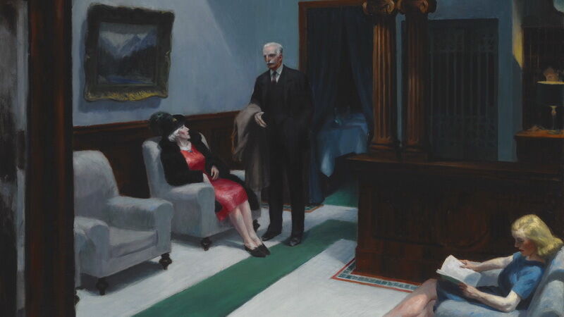

Edward Hopper Hotel Lobby Home Decor Handpainted &HD Print Oil Painting On Canvas Wall Art Canvas Pictures 200208