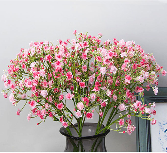 

Artificial Plastic baby's breath Flowers fake Gypsophila DIY decorate Flower arrangement Wedding Decoration wreath manualidades, Pink