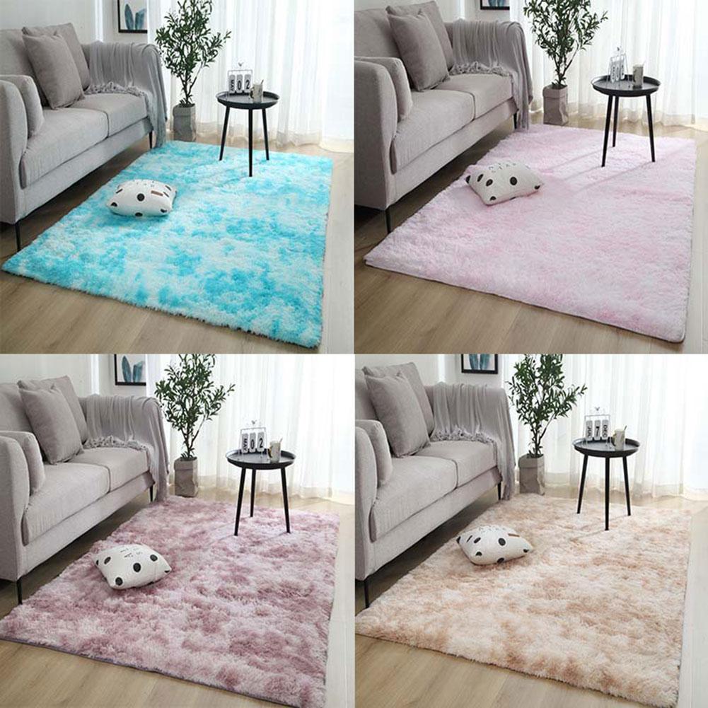 

Nordic Solid Pile Polyester Fiber Carpets for Living Room Soft Oversized Bedroom / Study / Hallway Carpets, Blue