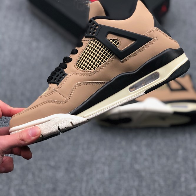 

Jumpmen 4 Retro Fossil AQ9129 200 With MUSHROM MULTI COLOR BLACK FOSSIL PALE IVORY trainers new designer sneaker Schoenen size free shipping