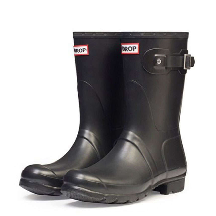 matte black rain boots womens